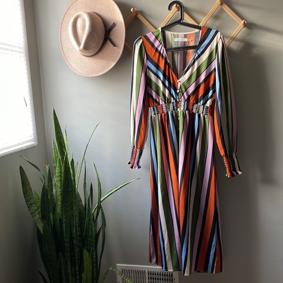 Lulu's Exclusive- Idem Ditto Button Down Striped Midi Dress - Picture 2 of 7